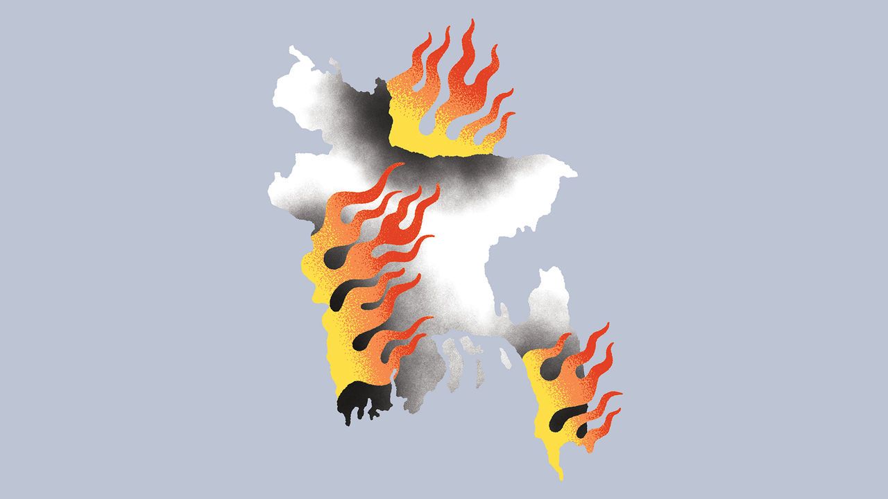 Bengladesh on fire.